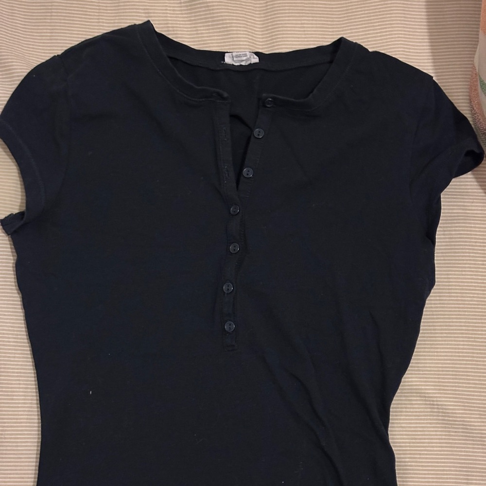 Garage Black Button-Up Top